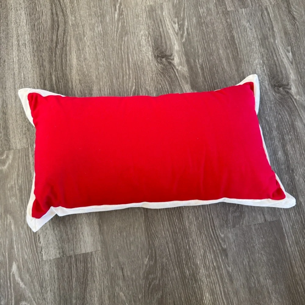 Festive Red and White Holiday Pillow